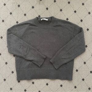 Everlane The Boxy Sweater in Everyday Cotton Heather Charcoal